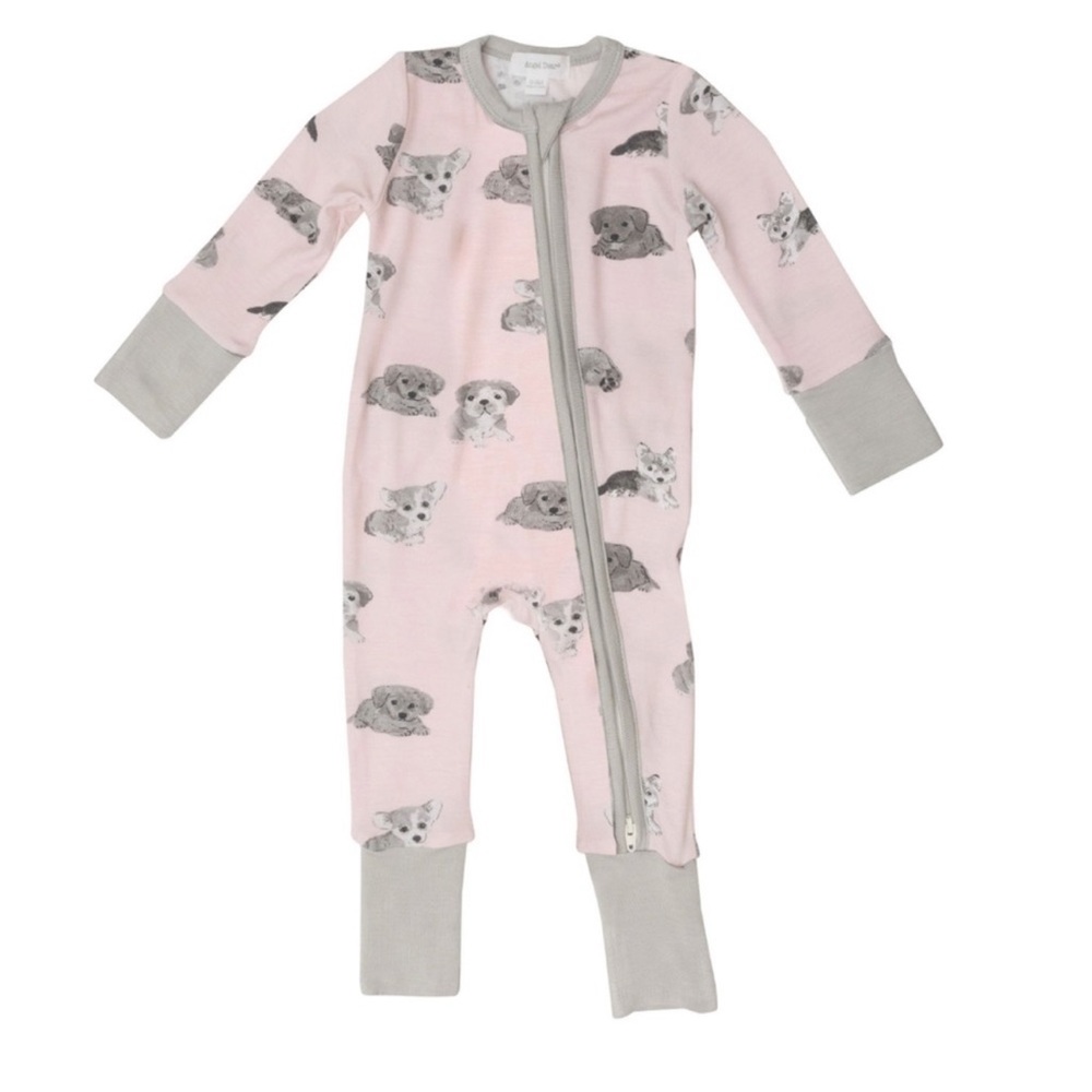 EUC Angel Dear puppies ruffle footie (convertible)